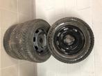 2 jantes avec pneus hiver 185/65 R15 pour Peugeot, 15 inch, Banden en Velgen, Gebruikt, Personenwagen