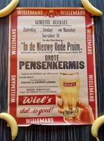 Poster Wielemans Gueuze Kriek Pensenkermis Beersel jaren '60, Ophalen of Verzenden, Gebruikt, Reclamebord, Plaat of Schild, Overige merken