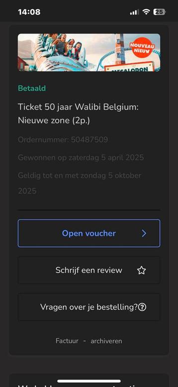 Billet pour 2 personnes Walibi Belgium, Tickets & Billets, Deux personnes, Ticket ou Carte d'accès