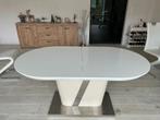 Elegante en moderne witte uitschuifbare eettafel, Huis en Inrichting, Tafels | Eettafels, Ophalen, 50 tot 100 cm, Zo goed als nieuw