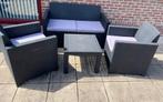 Longset Alibert 2+1+1+tafel + kussens, Tuin en Terras, Tuinsets en Loungesets, Bank, Gebruikt, 4 zitplaatsen, Loungeset