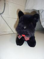 Peluche chien noir avec noeud à carreaux - Hauteur 28cm, Ophalen, Nieuw, Hond
