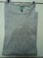 Benetton grijs t-shirt met lange mouwen - S (maat 38), Gris, Enlèvement ou Envoi, Benetton, Taille 36 (S)