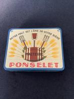 Boîte en métal brasserie malterie Ponselet Anderlues, Utilisé