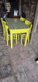 Uitschuifbare tafel met 4 stoelen, Huis en Inrichting, Tafels | Eettafels, Ophalen, Gebruikt