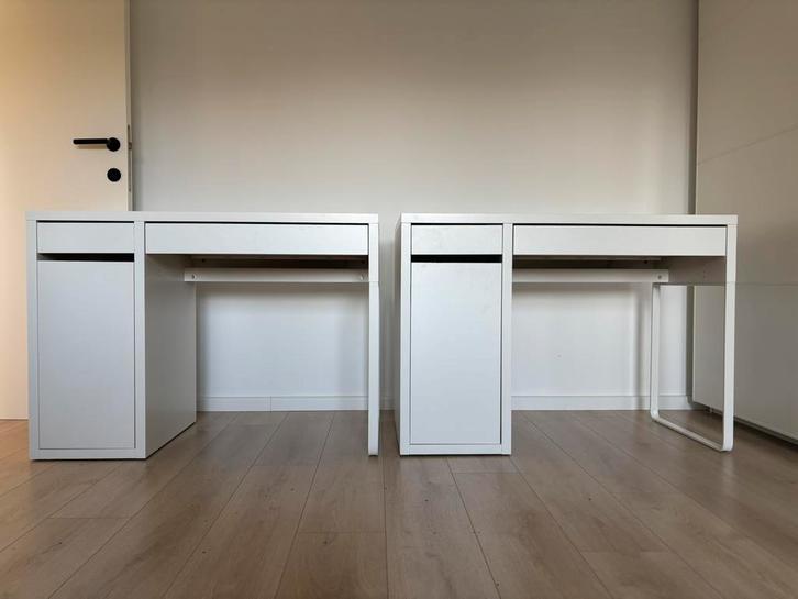 Set van 2 witte bureaus Micke 105 x 50cm, Huis en Inrichting, Bureaus, Nieuw, Bureau, Ophalen