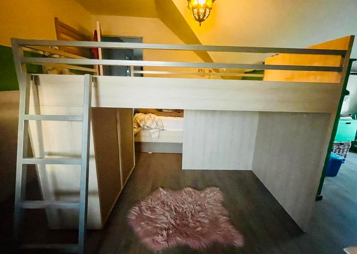 Lit en hauteur avec espace rangement, Huis en Inrichting, Slaapkamer | Stapelbedden en Hoogslapers, Zo goed als nieuw, Ophalen