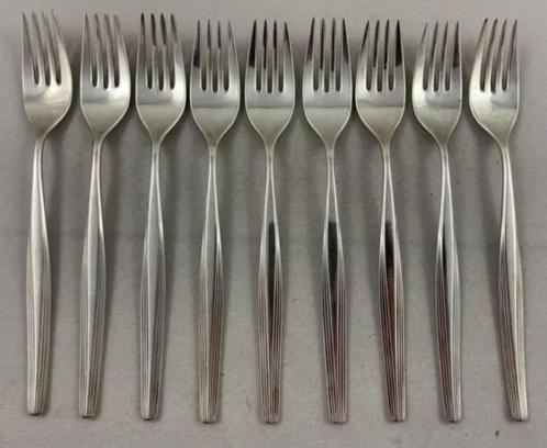WMF Hannover 9x Verzilverde Dinervork Vork Vorken Set 19cm, Huis en Inrichting, Keuken | Bestek, Zo goed als nieuw, Verzenden