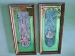 Twee vintage spiegels - Alfons Mucha, Antiek en Kunst, Ophalen