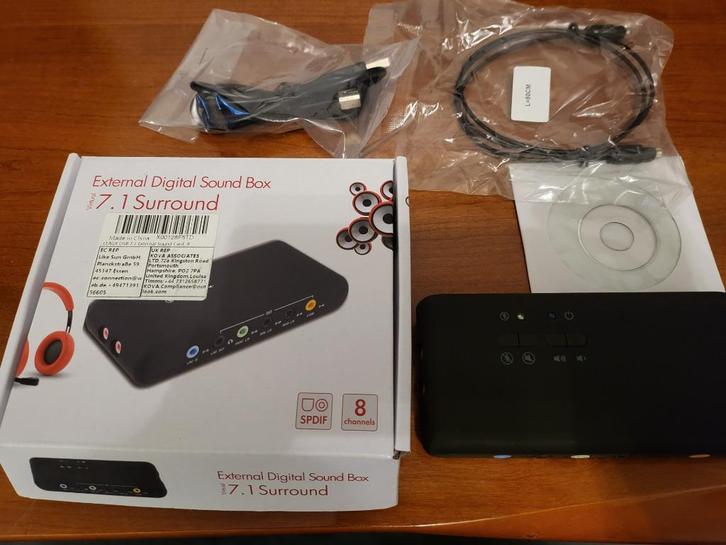 Externe geluidskaart met 8 kanalen (USB 7.1), Computers en Software, Geluidskaarten, Nieuw, Extern, Ophalen of Verzenden
