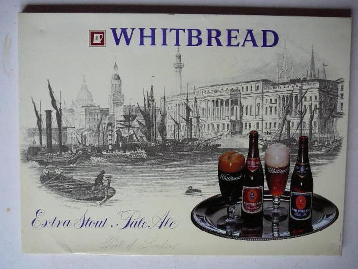 Whitbread extra stout pale ale oud reclamebord karton, Verzamelen, Biermerken, Zo goed als nieuw, Reclamebord, Plaat of Schild