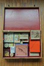 Antieke spellenkoffer met inhoud. Jaren '20, Antiek en Kunst, Antiek | Speelgoed, Ophalen of Verzenden