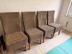 Kunststof rotan stoelen - 4 stuks, Bruin, Klassiek, Zo goed als nieuw, Vier