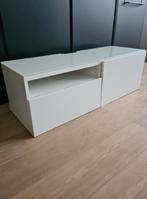 Ikea besta hoogglans met glasplaat meubel tv, Huis en Inrichting, Ophalen, Zo goed als nieuw
