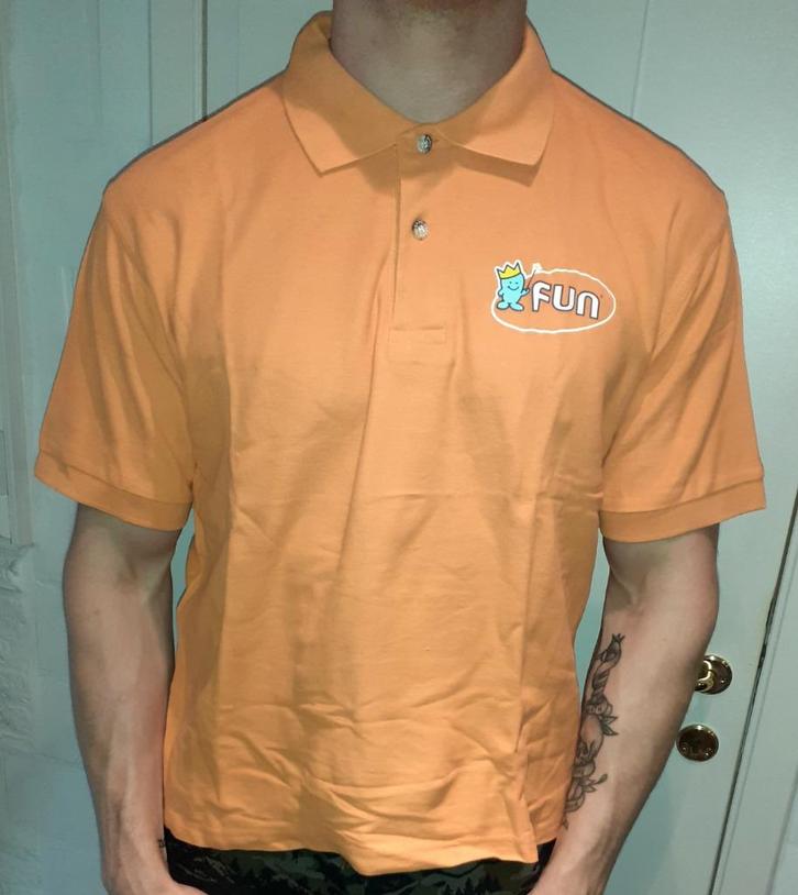 Heren t-shirt oranje polo Fun US basic S, Kleding | Heren, Polo's, Nieuw, Maat 46 (S) of kleiner, Oranje, Verzenden