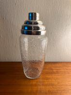 Vintage cocktailshaker zilver + craquelé glas, Antiek en Kunst, Ophalen of Verzenden