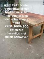 houten eet/werktafel met beuken blad, Enlèvement, Utilisé, Rectangulaire, 200 cm ou plus