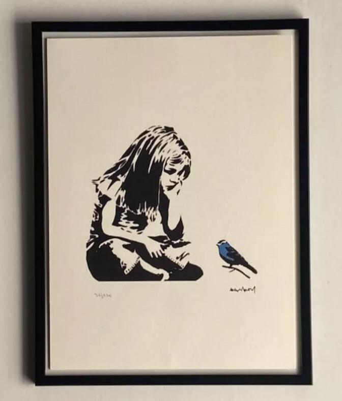 BANKSY: lithografie met certificaat en genummerd van 150, Antiek en Kunst, Kunst | Litho's en Zeefdrukken, Ophalen of Verzenden
