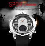 Montre sport militaire SMAEL double mouvement, Autres marques, Synthétique, Acier, Montre-bracelet