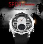 Montre sport militaire SMAEL double mouvement, Overige merken, Staal, Polshorloge, Nieuw