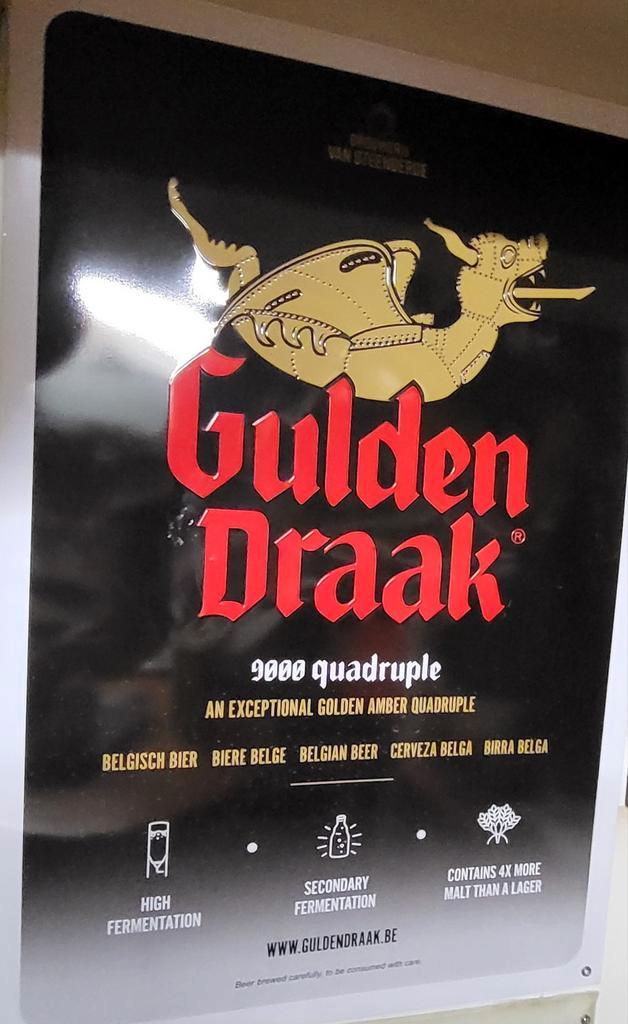 Gulden Draak 9000 publiciteitsbord, Verzamelen, Biermerken, Ophalen of Verzenden