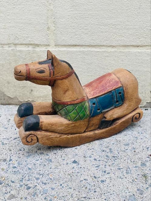 Vintage massief hout schommel paard, Antiquités & Art, Antiquités | Jouets, Enlèvement ou Envoi