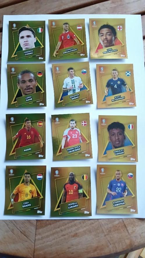 Topss euro 2024 speciale sticker goud met en zonder signatuu, Hobby en Vrije tijd, Stickers en Plaatjes, Nieuw, Meerdere stickers