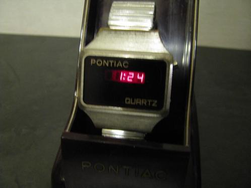 PONTIAC RED LED QUARTZ horloge uit 1977 ZELDZAAM!, Handtassen en Accessoires, Horloges | Heren, Gebruikt, Polshorloge, Overige merken