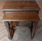 Set van 2 massief houten salontafels – klassiek, Huis en Inrichting, Ophalen, Gebruikt, Klassiek, Minder dan 50 cm