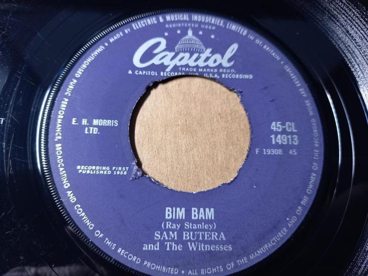 Sam Butera & The Witnesses ‎– Bim Bam / Twinkle In Your Eyes, Cd's en Dvd's, Vinyl Singles, Gebruikt, Single, Overige genres, 7 inch