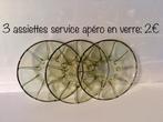 3 assiettes apéro, Maison & Meubles, Comme neuf, Verre