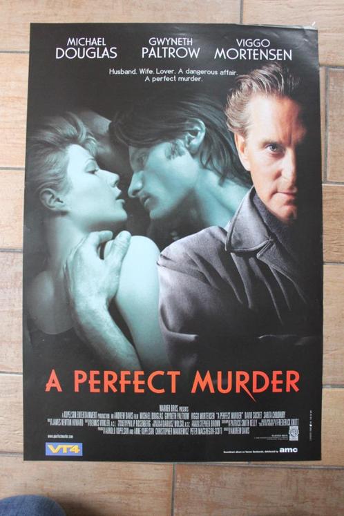 filmaffiche A Perfect Murder Michael Douglas filmposter, Verzamelen, Posters, Zo goed als nieuw, Film en Tv, A1 t/m A3, Rechthoekig Staand