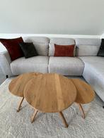 Trio van salontafels/bijzettafels in eik, Ophalen, Scandinavisch, Zo goed als nieuw, Eikenhout