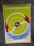 Porsche engineering emaillen reclame decoratie bord retro, Verzamelen, Ophalen of Verzenden, Zo goed als nieuw, Reclamebord
