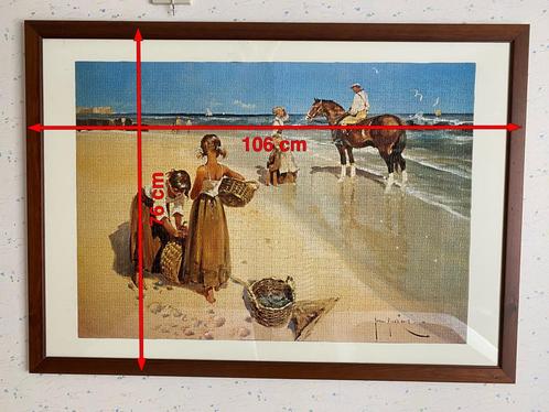 Puzzle collé et encadré, Antiek en Kunst, Kunst | Litho's en Zeefdrukken, Ophalen