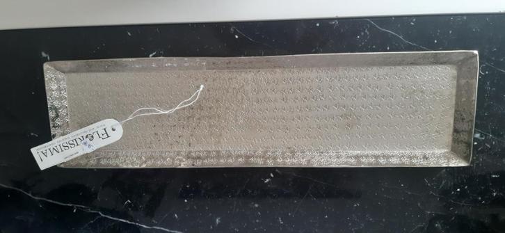 Plateau en métal argenté Florissima NEUF, Huis en Inrichting, Woonaccessoires | Dienbladen, Nieuw, Overige materialen, Rechthoekig