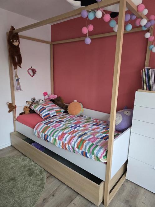 Gero wonen, natuur hout eenpersoonsbed, Huis en Inrichting, Slaapkamer | Bedden, Zo goed als nieuw, Eenpersoons, 90 cm, 200 cm
