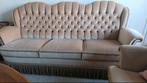 Zetel salon mohair velours beige franjes vintage als nieuw!, Ophalen