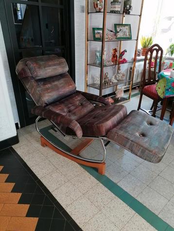 Fauteuil lounge/fauteuil à bascule vintage français unique, 