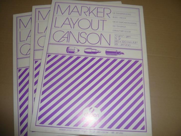 Bloc de 76 feuilles à dessin Marker Layout Canson, Hobby en Vrije tijd, Tekenen, Nieuw, Papier, Schets- of Tekenboek, Ophalen of Verzenden