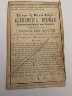 Laf vermoord elversele 1886 op 28 j leeftijd  Nieman +, Verzamelen, Bidprentjes en Rouwkaarten, Verzenden, Bidprentje