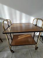 Vintage kleine tafel verrijdbaar en opvouwbaar, Gebruikt, Rechthoekig, Vintage, 50 tot 75 cm