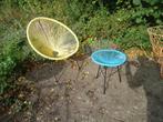 Vintage scoubidou stoel + tafel, Ophalen of Verzenden