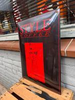 Style coffee emaille reclamebord, Ophalen of Verzenden, Gebruikt, Reclamebord