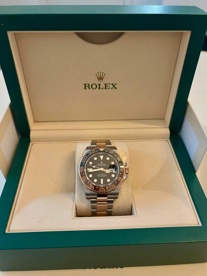 Rolex Gmt-Master II “rootbeer” 2024 topstaat‼️, Handtassen en Accessoires, Horloges | Heren, Zo goed als nieuw, Polshorloge, Rolex