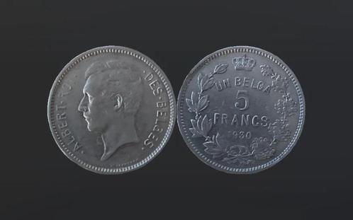 Belgisch muntstuk 5 Franc 1930, Postzegels en Munten, Munten | België, Losse munt, Overig, Ophalen of Verzenden