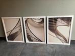 Lot de 3 affiches encadrées