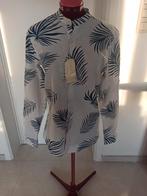 Mooi lang shirt 80% linnen, 20% katoen, blauw varenpatroon, Wit, Nieuw, Ophalen of Verzenden, Tony Moro