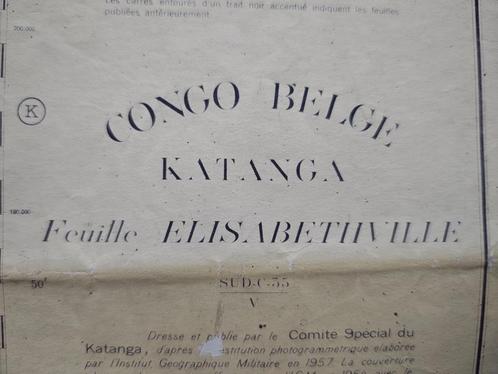 Topografische kaart van Élisabethville Katanga Congo België, Boeken, Atlassen en Landkaarten, Landkaart, België, Verzenden