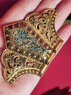 Verguld zilveren broche-hanger met saffieren, Handtassen en Accessoires, Broches, Ophalen of Verzenden, Gebruikt, Zilver, Met edelsteen